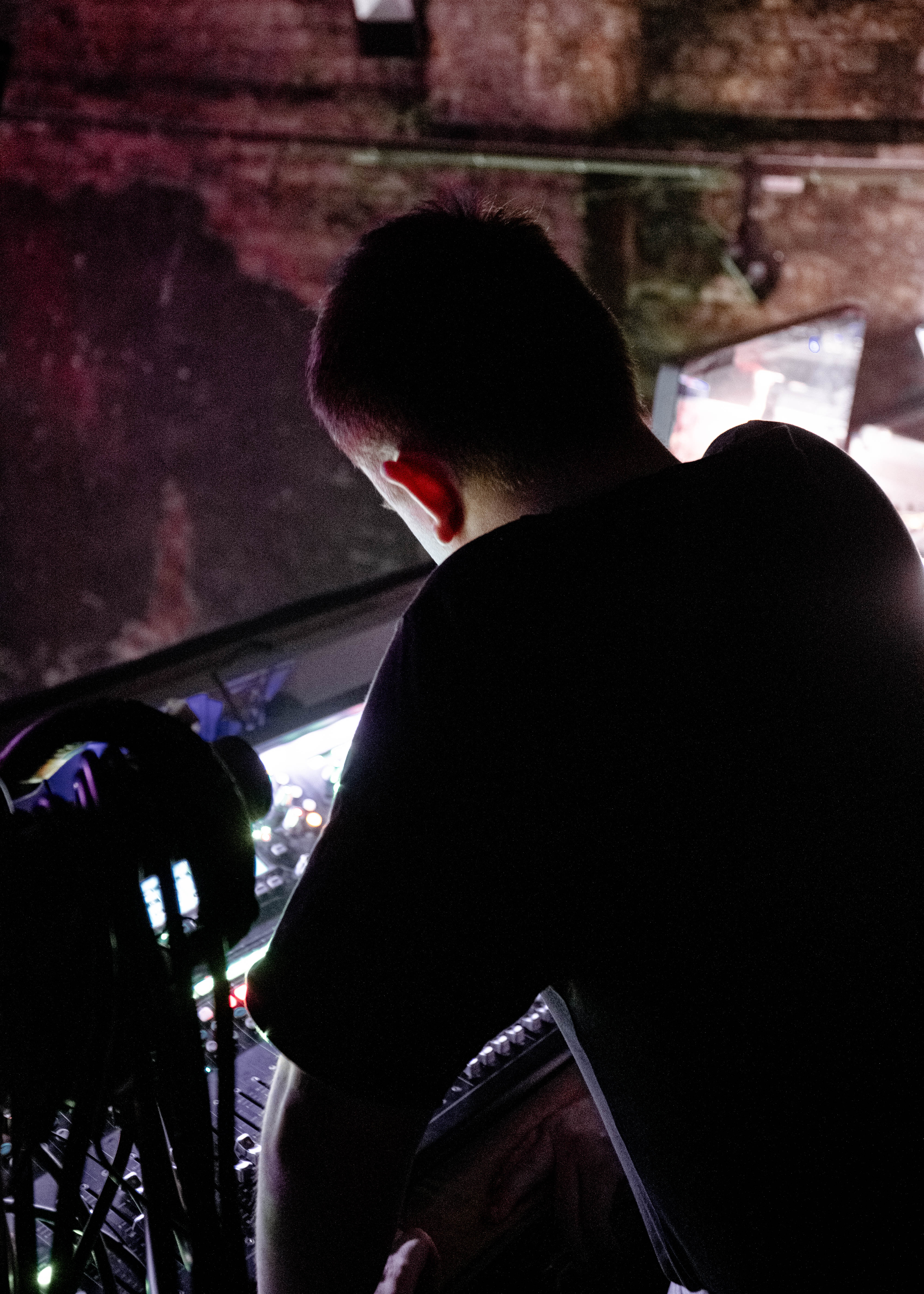 Me working with audio equipment